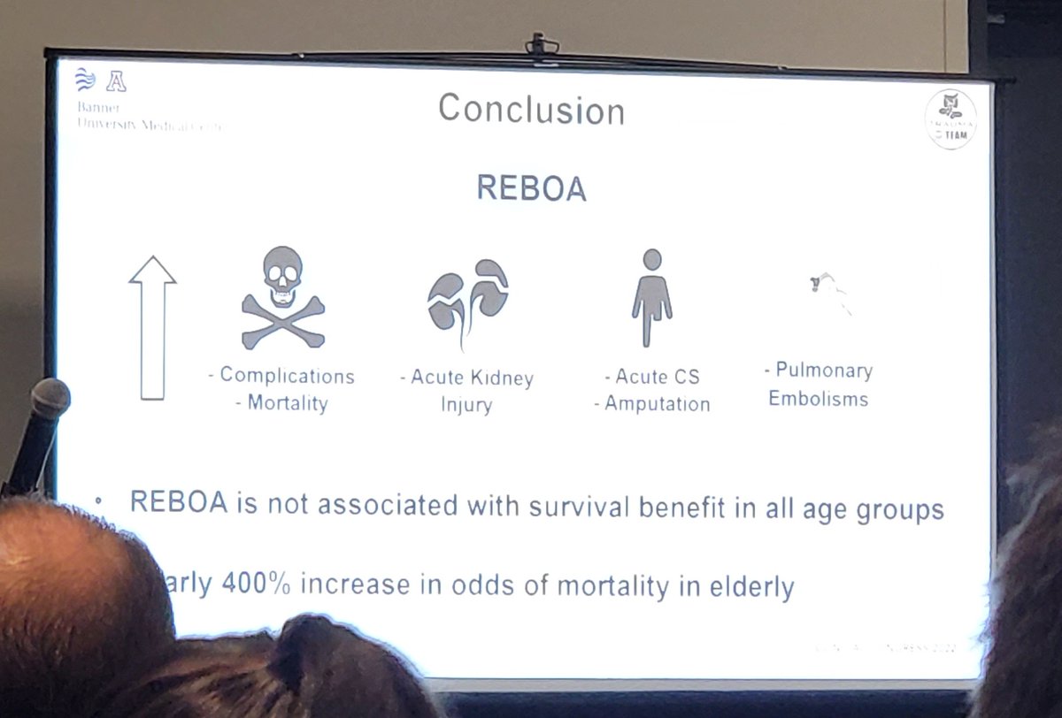 🧐 Looks like REBOA hasn't helped survival and is associated with higher complications. Strong work @BhogadiKrishna @TopKniFe_B @AZTraumaCats at highlighting this at #ACSCC22!