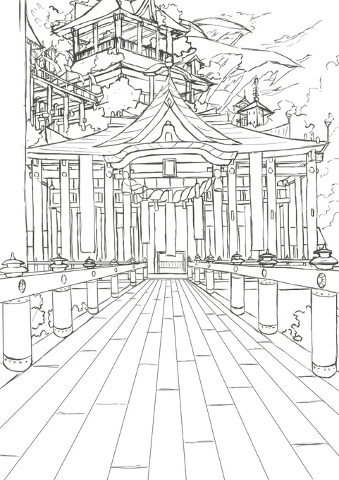 昨日の続きで下書きと人物のラフです。

#wip #イラスト 