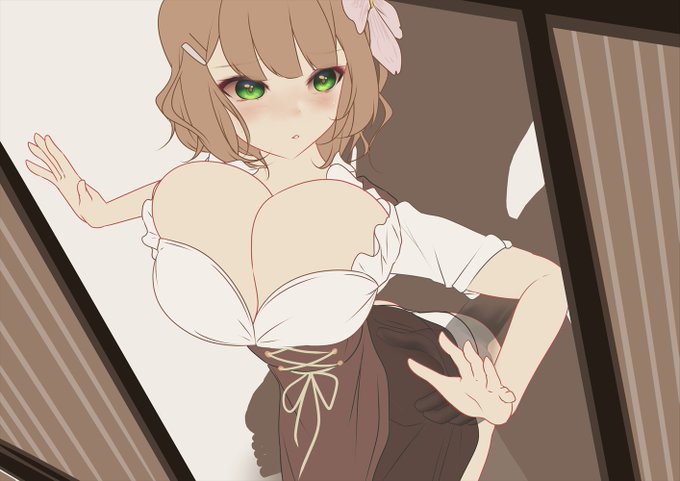 押し付けおっぱい描いてた 