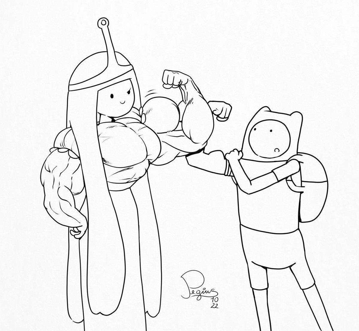 PegiusArt's tweet photo. Insert a joke about the Princess being blown up like a bubblegum bubble
#inktober2022 https://t.co/Q1f1OlScEV