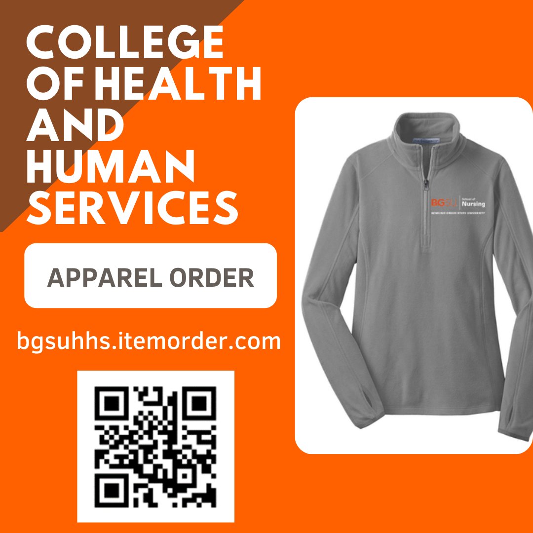 The College of Health and Human Services is having an apparel order! Order your major-specific or general CHHS items such as pullovers, polos, blankets, tumblers, backpacks, and more! The deadline is October 30, 2022 at 11:59pm. #BGSUHHS #RepresentYourCollege