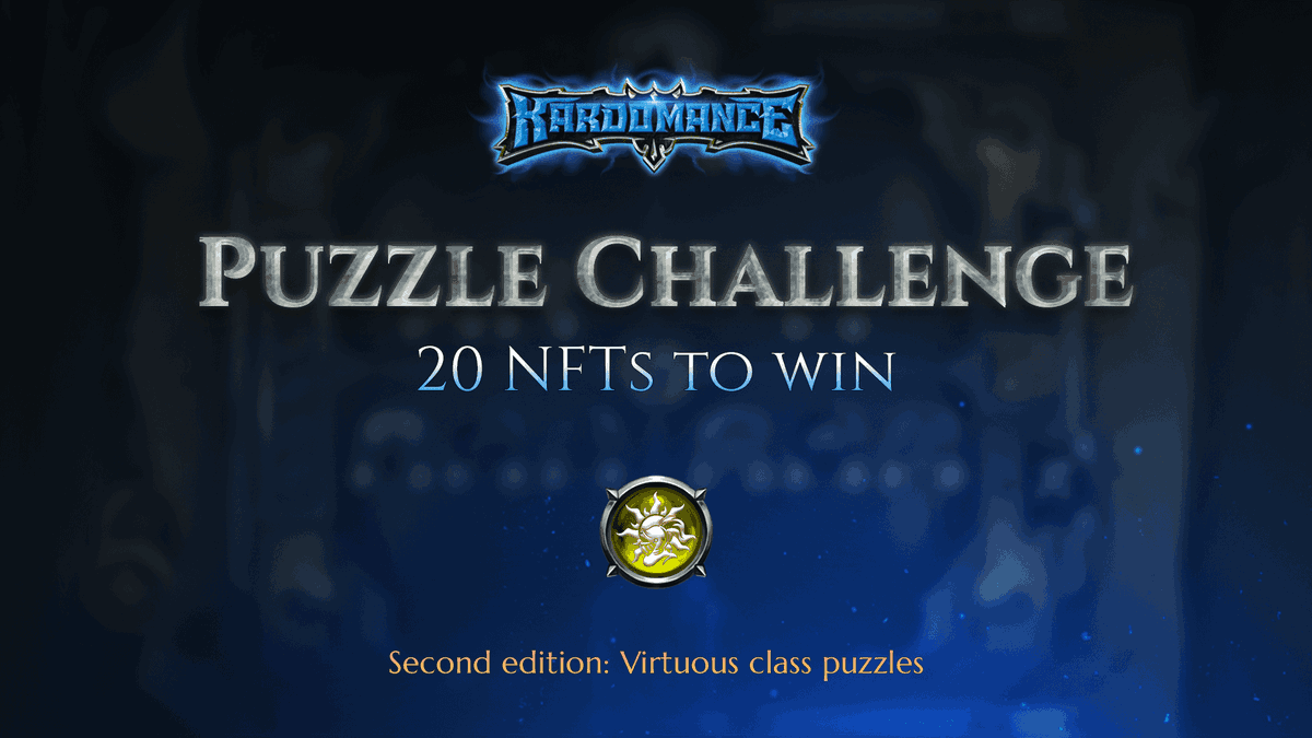 [ACTU JEU] KARDOMANCE⚔️

🚨ALEEEERTE🚨

-> 48 Heures chrono ⏱️ 
pour tenter de remporter des NFT🎉
C'est le Puzzle Challenge par 
<a href="/Kardomance/">Kardomance</a>
 
A gagner : 🎁

1er : Un NFT légendaire
2ème au 5ème : Un NFT épique 
6ème à la 20ème : Un NFT rare 

#P2E #NFTGiveaway #P2Egaming ⬇️