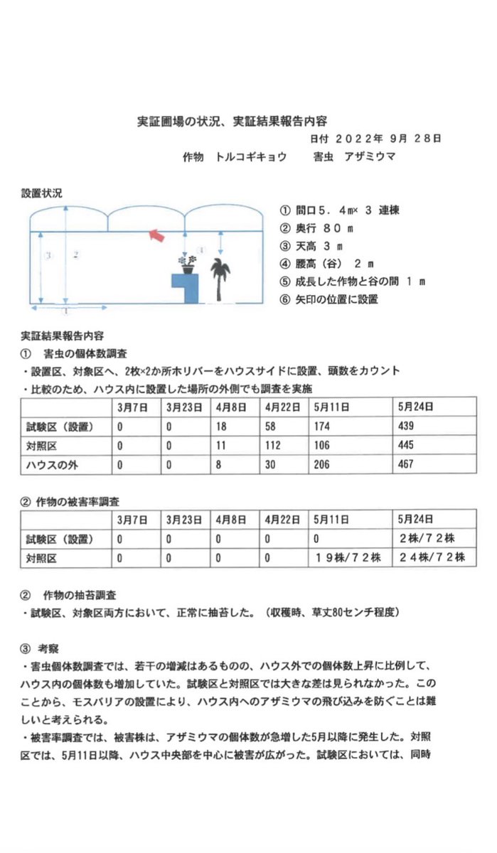 ZeroBEAM0216's tweet photo. モスバリアジュニア2レッドによるトルコギキョウに対するアザミウマ防除の実証結果が出ました。
良い結果になり、私たちも嬉しいです☺
HPに他事例も掲載しています！
https://t.co/XGzNc2XA6G https://t.co/Bau8oZ0FUr