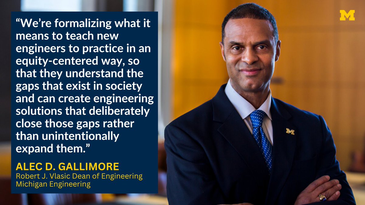 UMich's tweet photo. With the establishment of the Teaching Engineering Equity Center, @UMEngineering's initiative to reconsider engineering education in order to incorporate the social aspects of engineering practice has been granted $1.2 million from @NSF. https://t.co/pTxJdA8vI6 https://t.co/q2VTjXVFM0