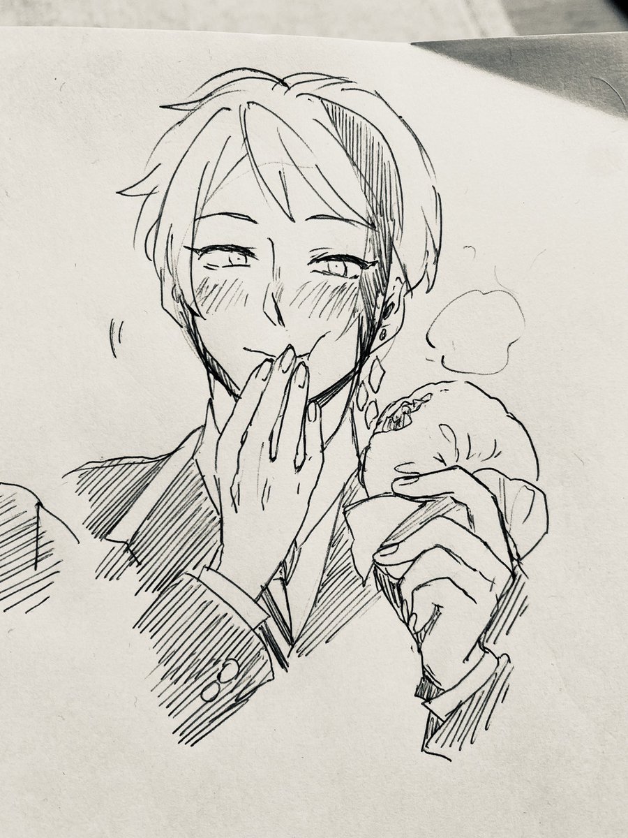 朝の一発描き
でかい肉まんとジェくん 
