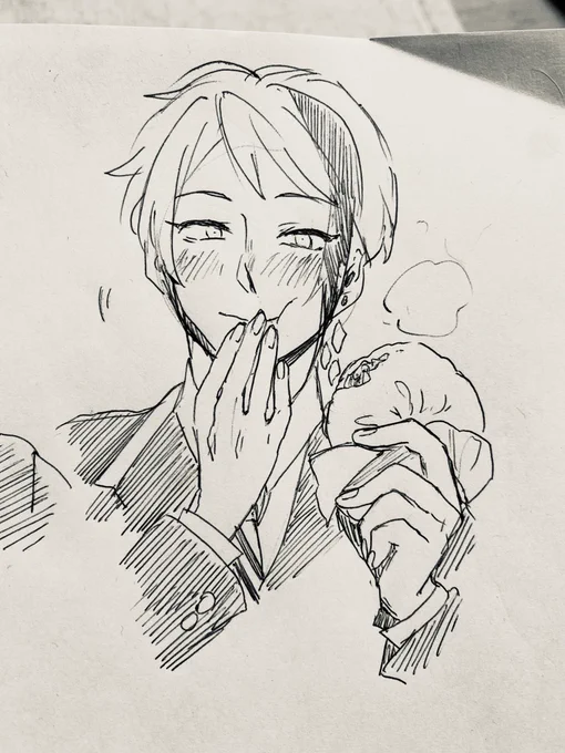 朝の一発描き
でかい肉まんとジェくん 