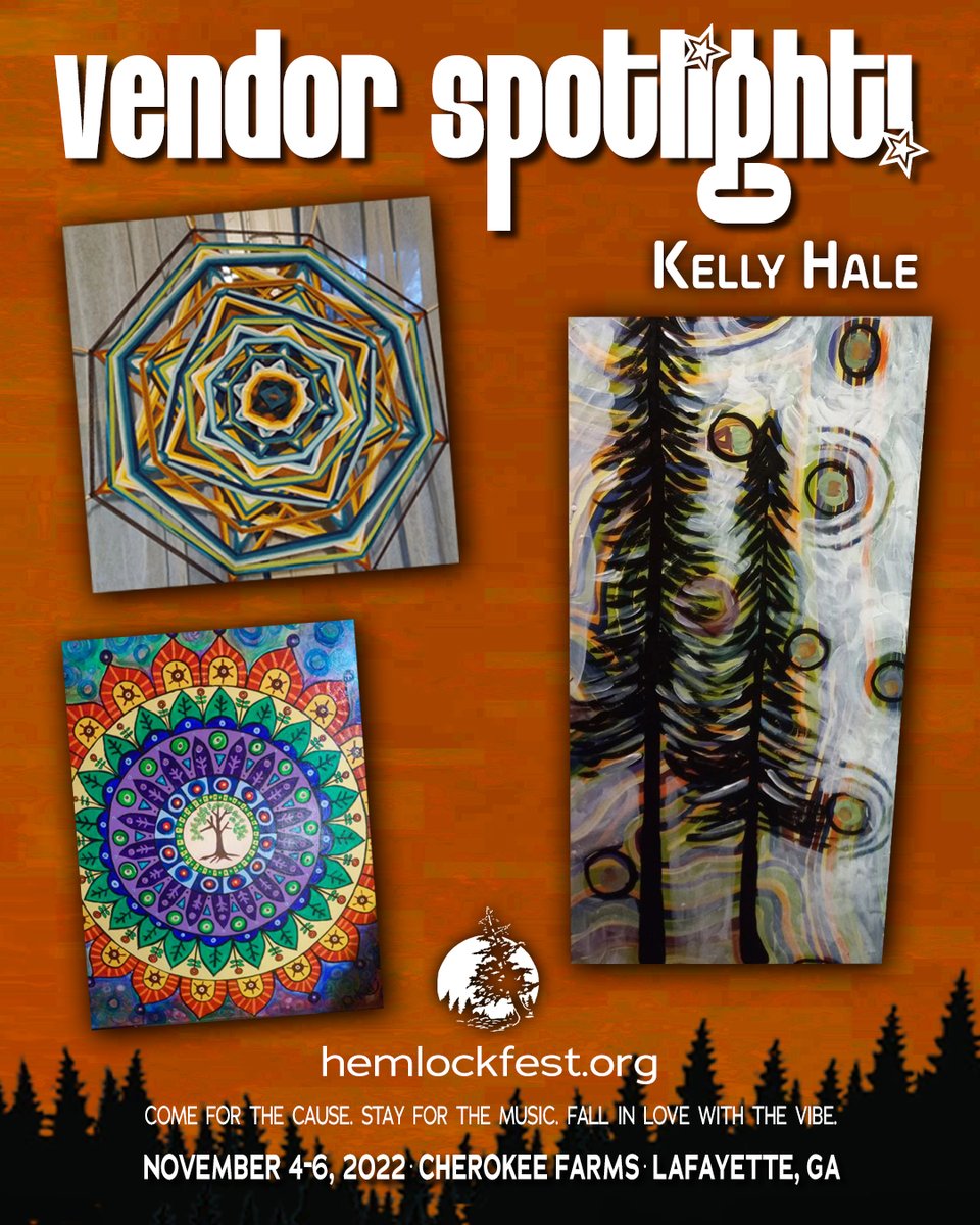 Kelly Hale has been a HemlockFest vendor since 2016 and took over the coordination of arts &amp; crafts vendors in 2018. Her love of childlike, vibrant art and passion for environmentalism have intermingled perfectly to make her a fantastic addition to our festival and to our cause.