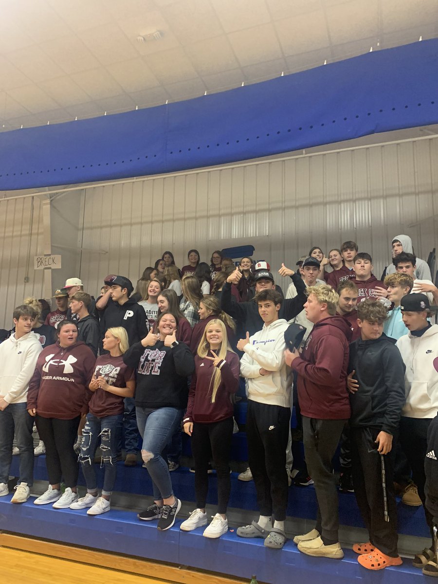 BCHSAthletics2's tweet photo. BCHS STUDENT SECTION supporting the Lady Tiger Volleyball team at Cloverport.
#LetsGoBC https://t.co/pjUEjJlTnU