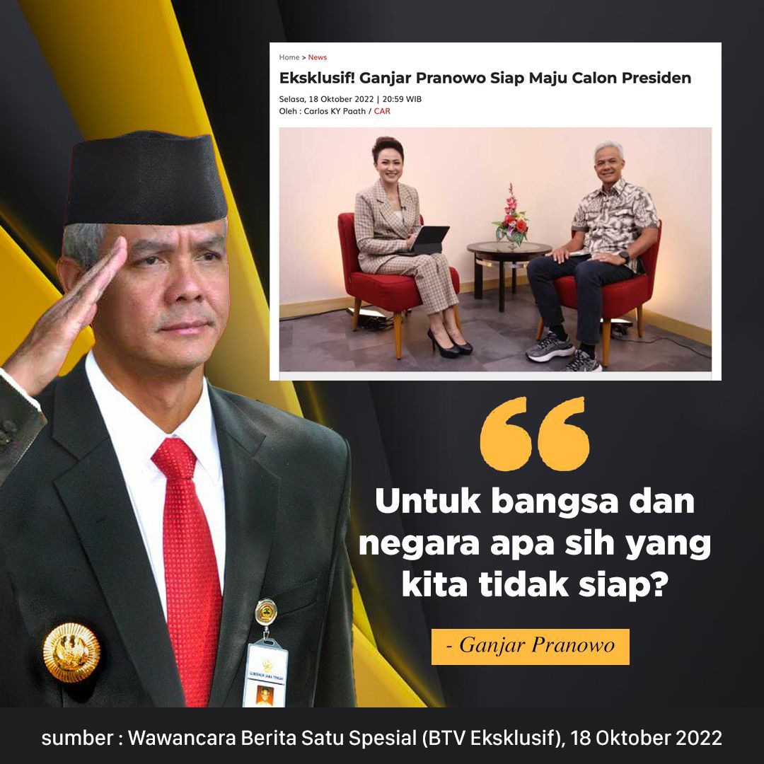 Percayalah, bu Megawati akan MENDEKLARASIKAN Ganjar Pranowo sebagai Capres PDIP Dari segala kemampuan, pengalaman, elektabilitas, merakyat, sopan santun, leadership, kerja nyata hingga kepercayaan publik Pak Ganjar yang terbaik saat ini di Indonesia #GanjarTheNextPresident