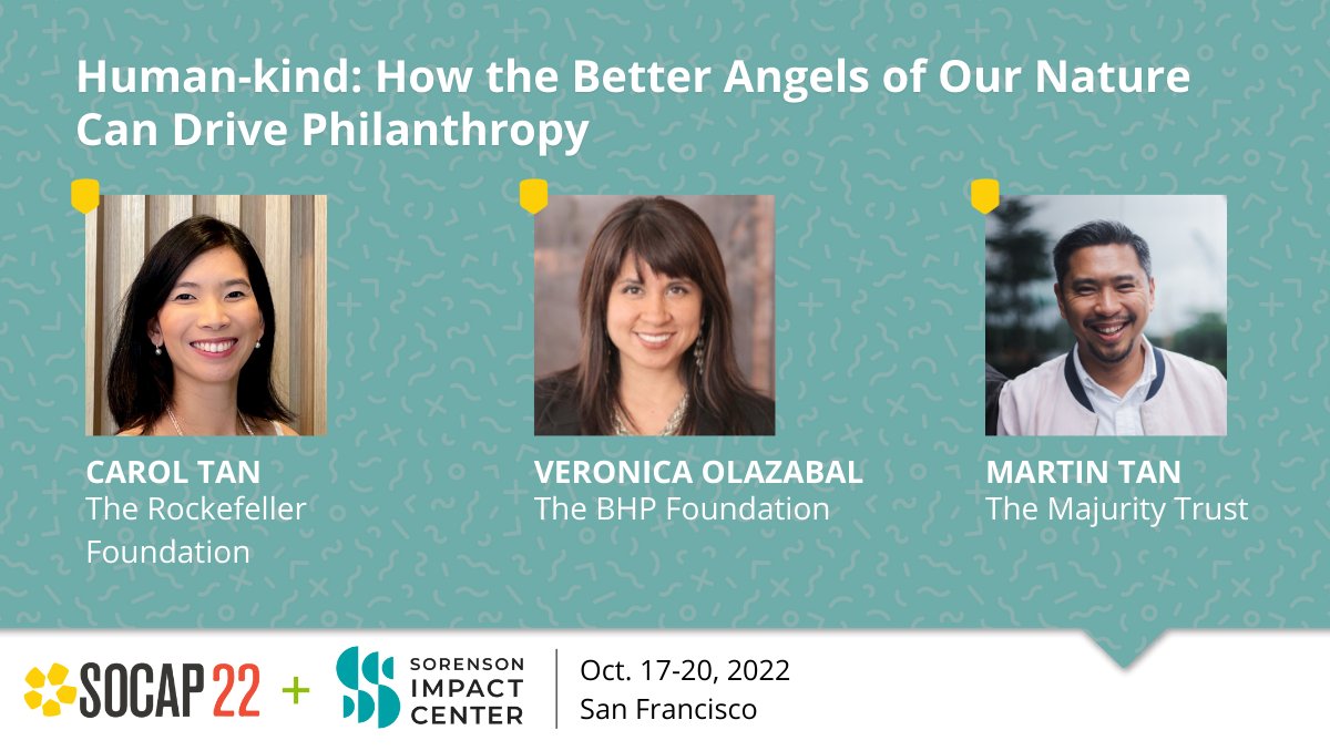 RockefellerFdn's tweet photo. Join tomorrow's #SOCAP22 session @ 12:30PM ET/9:30AM PT, featuring our own @natlorac, on how effective philanthropy and investing in impact with integrity could look like. Learn more: https://t.co/VZWzhHXSdo https://t.co/l7cBo4SSEB