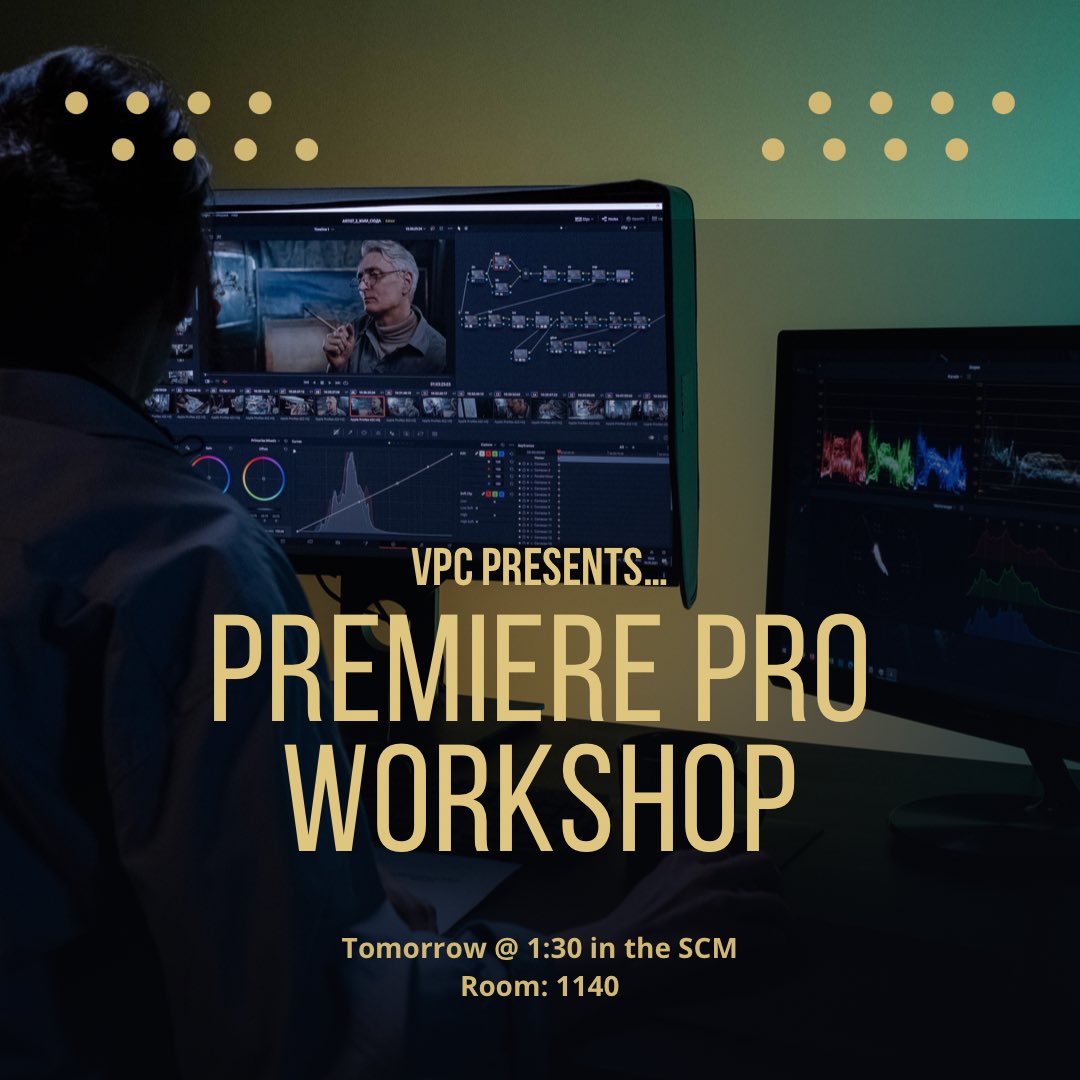 MSUVideoProClub's tweet image. Come out to our Premiere Pro Workshop tomorrow!