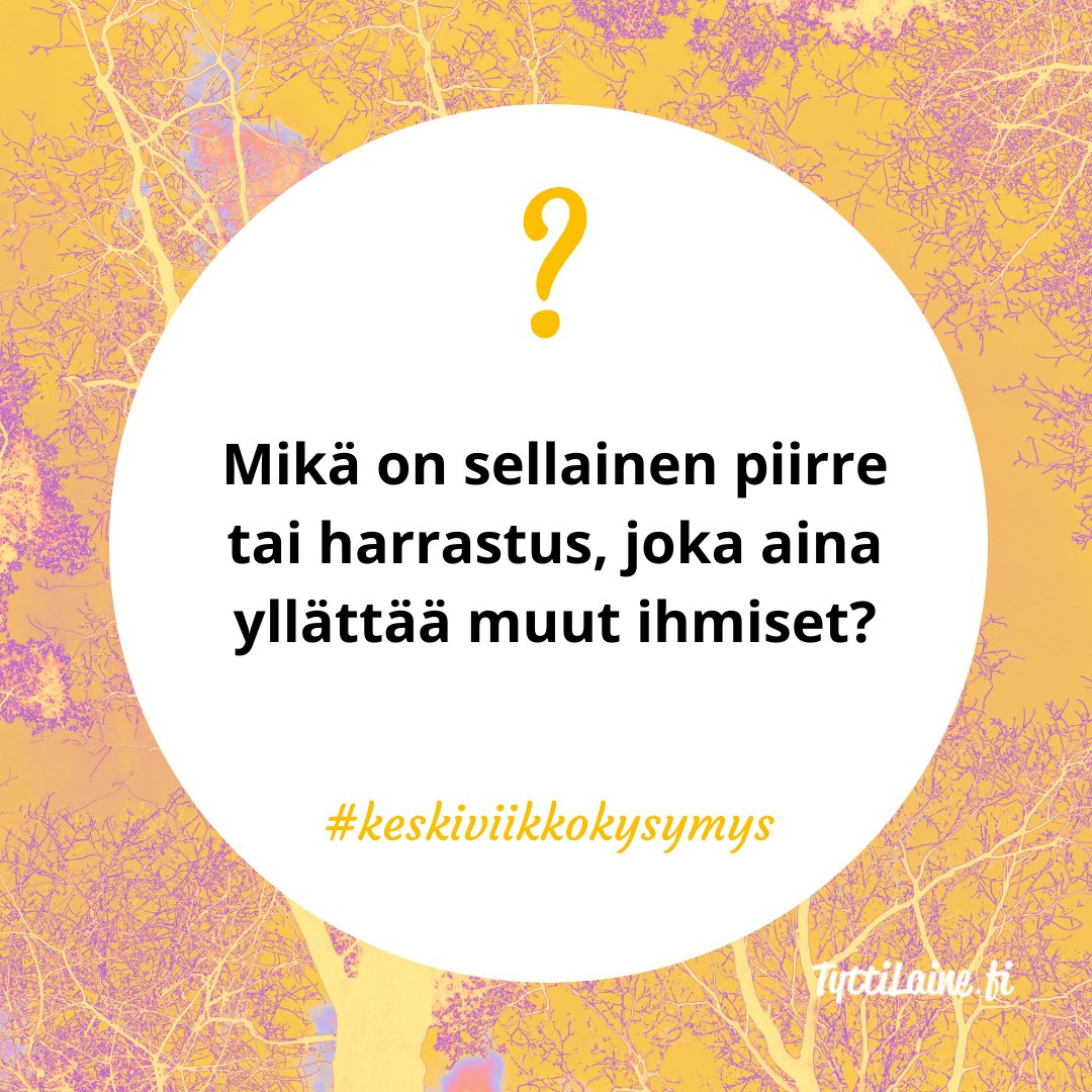 Mikä on sellainen piirre tai harrastus, joka aina yllättää muut ihmiset?
#keskiviikkokysymys