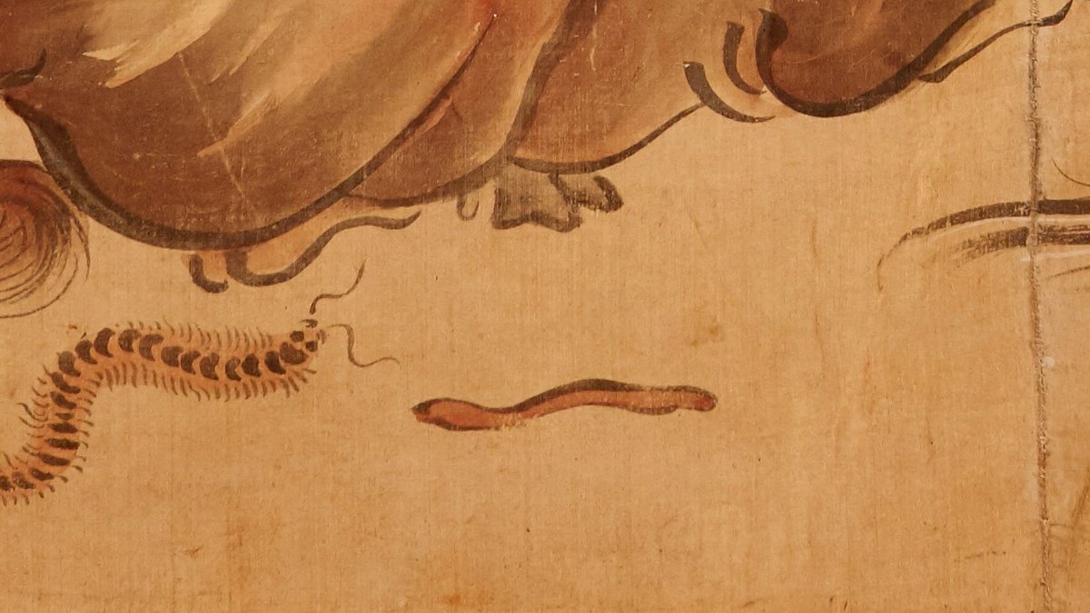 ≪仏涅槃図に描かれた小さな生き物たち1≫ 仏涅槃図には、お釈迦さま入滅の際、菩薩や仏弟子だけでなく、多くの生き物も駆けつけた様子が描かれてい ...