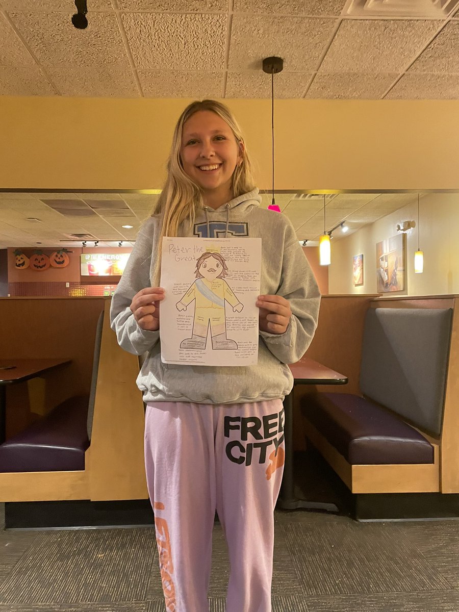 stadler_lulu's tweet photo. This is me and my #flatabsolute of Peter the Great on a trip to Panera. We did homework and ate Mac and cheese together which I think he really enjoyed. This super fun project was for @coachfossoh AP euro class!!! https://t.co/chtMLFV4Qe