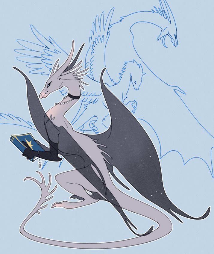 「Scholar Dragoness 」|Vergolophus (𝘝. 𝘤𝘺𝘳𝘵𝘰𝘤𝘳𝘪𝘴𝘵𝘢𝘵𝘶𝘴)のイラスト
