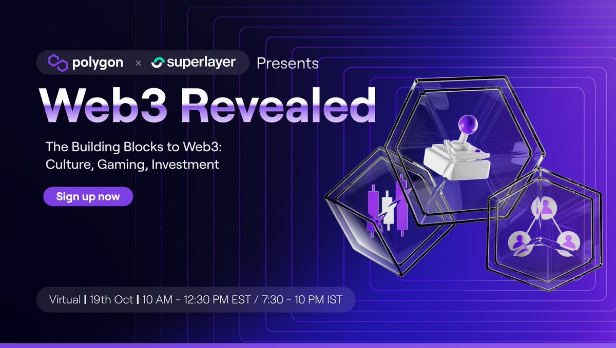 It's almost time for Web3 Revealed 🙌🏼 <a href="/superlayerio/">Superlayer</a> 

eventbrite.com/e/polygon-x-su…

Be sure to catch a special trailer by @CatheonGaming during the show 😉