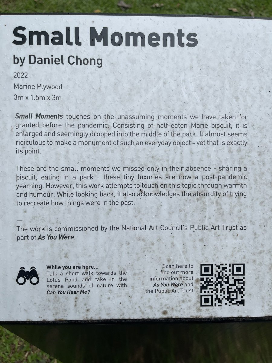 Never really eaten biscuits in a park, but love this installation that is a reminder of the small moments we appreciate better since the pandemic.