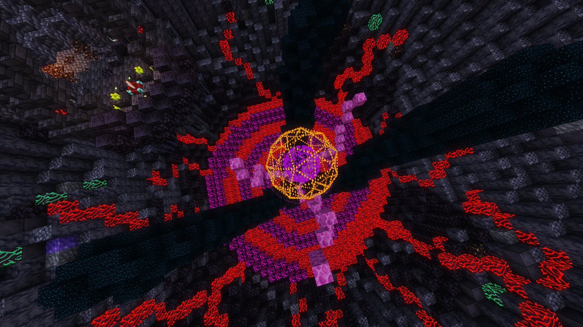OasisHomeMC's tweet photo. Minecraft #buildtober Day #17 - The summoning: Find your way through the mountains and marshland to reach the Pit of summoning. Open the portal to the dimension of your choice! https://t.co/d1c8faYx3D