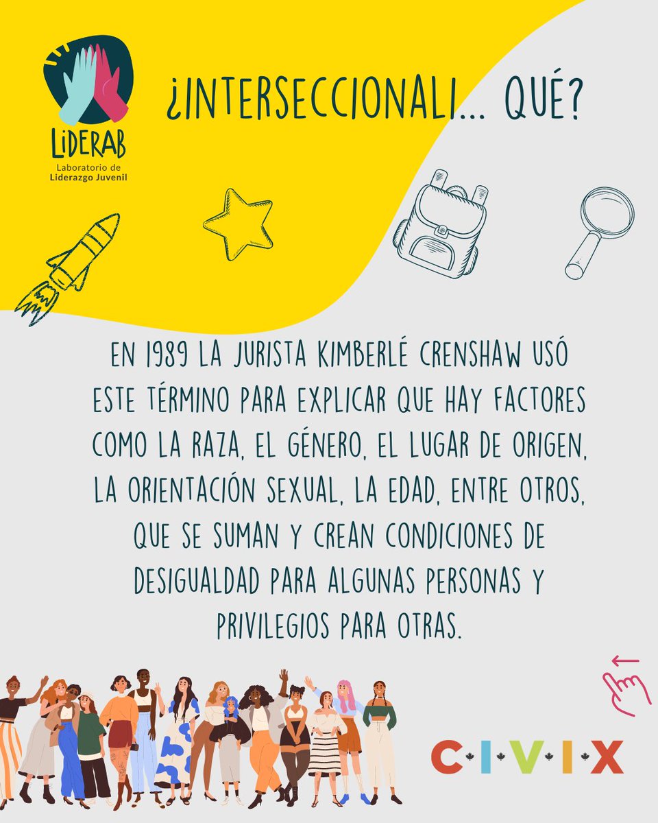 Civix_Colombia's tweet photo. En #Liderab aprendemos temas como la #Interseccionalidad , porque ser líder o lideresa es comprender que no todos/as cuentan con las mismas oportunidades💭💡, y que desde nuestro accionar podamos ayudar a brindar estas oportunidades para equilibrar la balanza 💪 https://t.co/UO2SWaWY9J