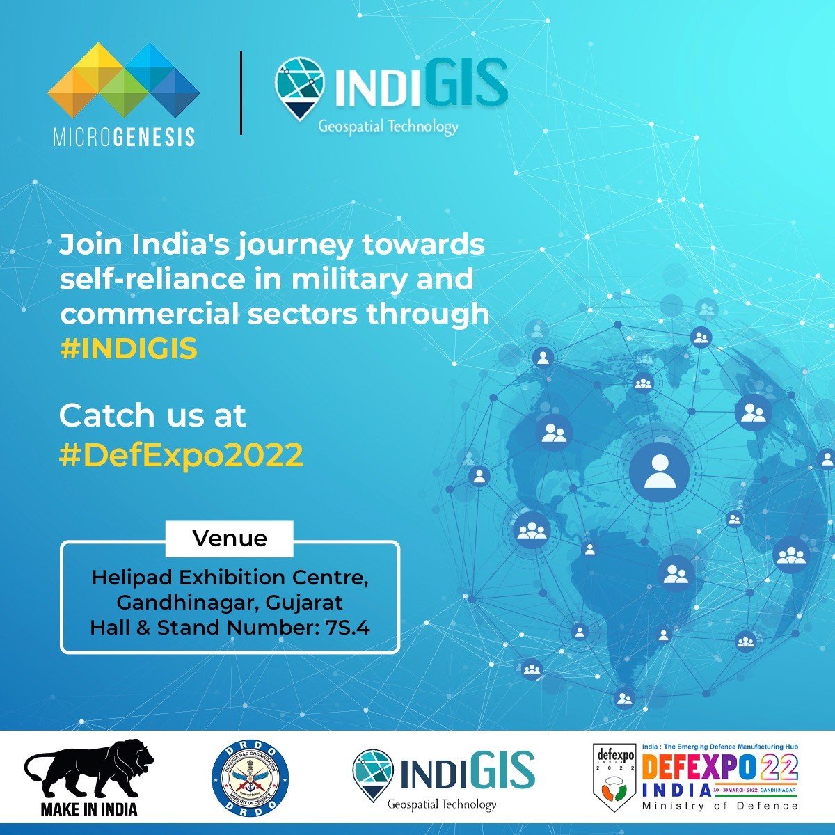 Mgtechsoft's tweet photo. Experience the power of Visualizing, Analyzing, &amp; Assessing Data in one platform. Be a part of India's journey towards self-reliance in #GeospatialTechnology at the #DEFEXPO2022 Hall No: 7S.4.

#DefenceExpo #PathToPride #IndiGIS #MGenatDefExpo2022 #MakeInIndia #IndiGISTechnology https://t.co/83UxVTQfuK