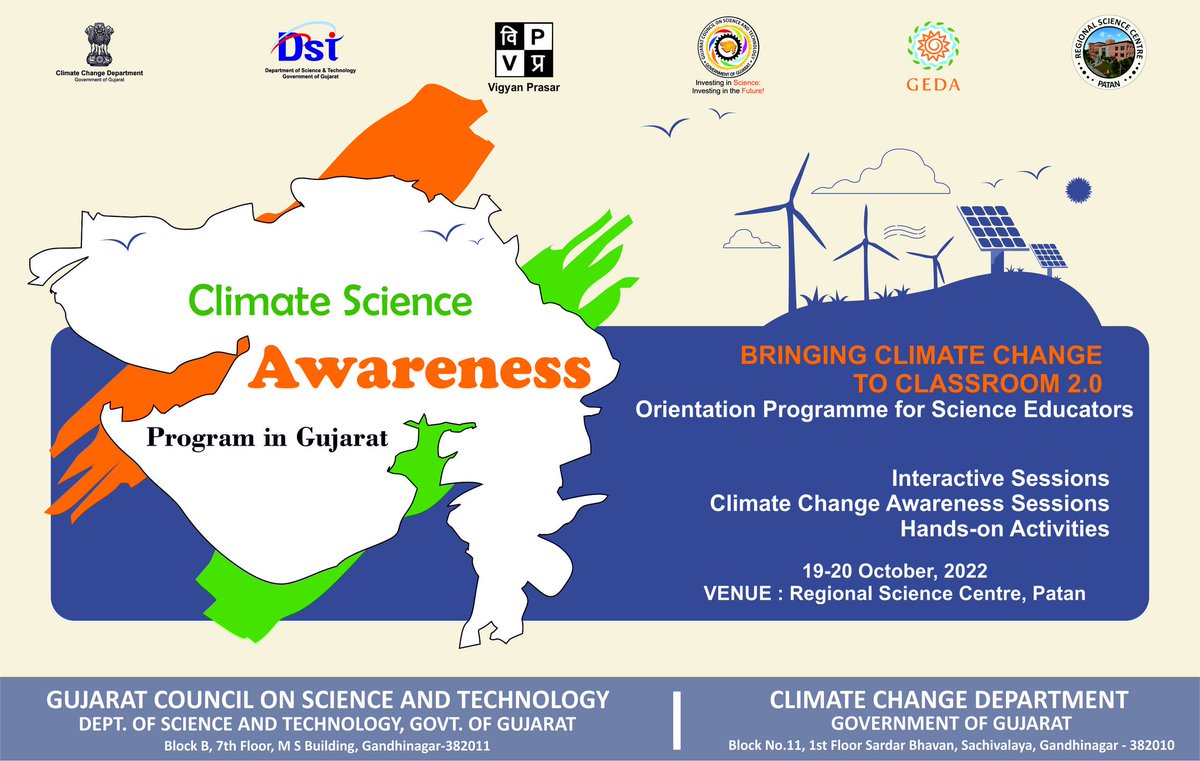 Punam_Bhargava's tweet photo. #BringingClimateChangeToClassroom The second in series workshop for teachers organized by @InfoGujcost @ccdgujgov @RscPatan
Let's make a difference
@narottamsahoo @isro @UNESCO @IYBSSD2022 https://t.co/notCyCoq8x