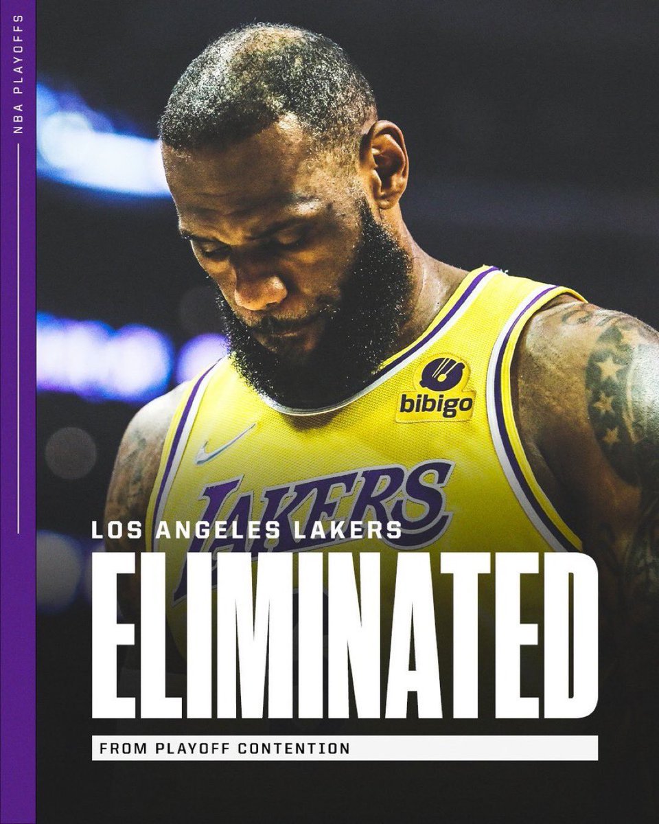 GoIdenState's tweet photo. The Los Angeles Lakers have been eliminated from playoff contention. https://t.co/UUCUNfSUtM