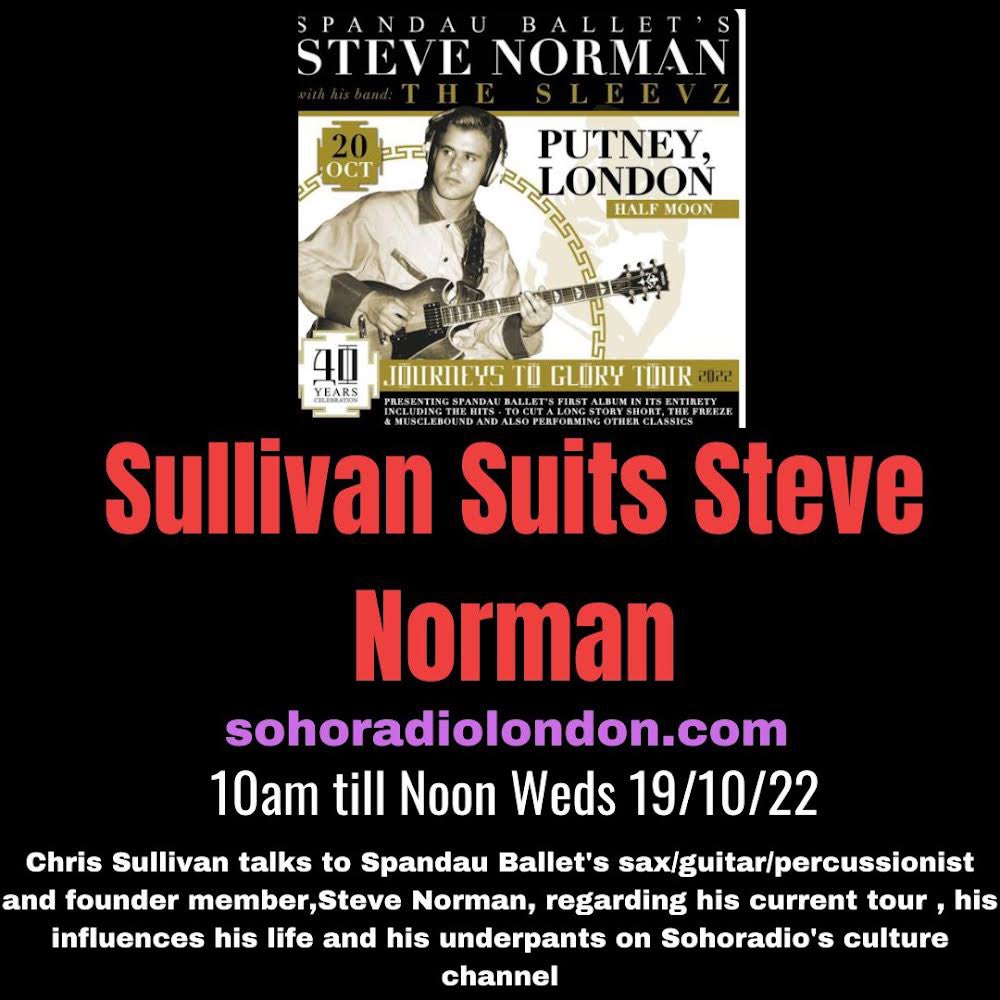 Tune into @sohoradio at 10am today to hear me chatting with me old cham Chris Sullivan about our Blitz days. X

#JTGTOUR #blitzclub #thesleevz #journeystoglory #chrissullivan #spandauballet @SpandauBallet #tocutalongstoryshort #sohoradio