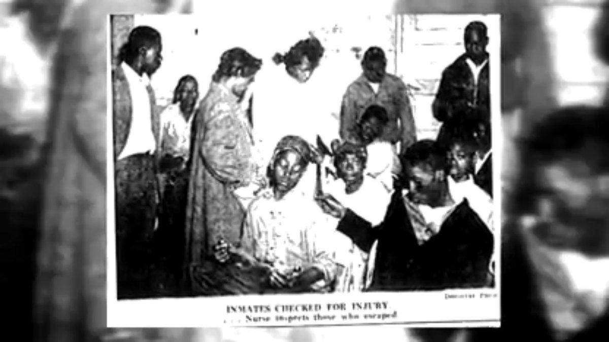 MalloryGranger1's tweet photo. @AfricanArchives He’s the one in the front in the black sweater. My granddad says he was 10th out of the building. No one who was supposed to be in charge was there. https://t.co/vuHxadHlgY