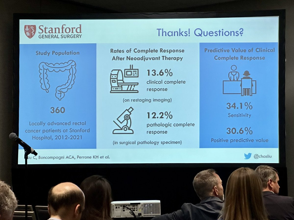 StanfordSurgery's tweet image. 📈 Has predictive value of clinical complete response after chemoradiation for rectal cancer improved? Research by @chasliu says yes, but “interpret with caution” ⚠️ #ACSCC21