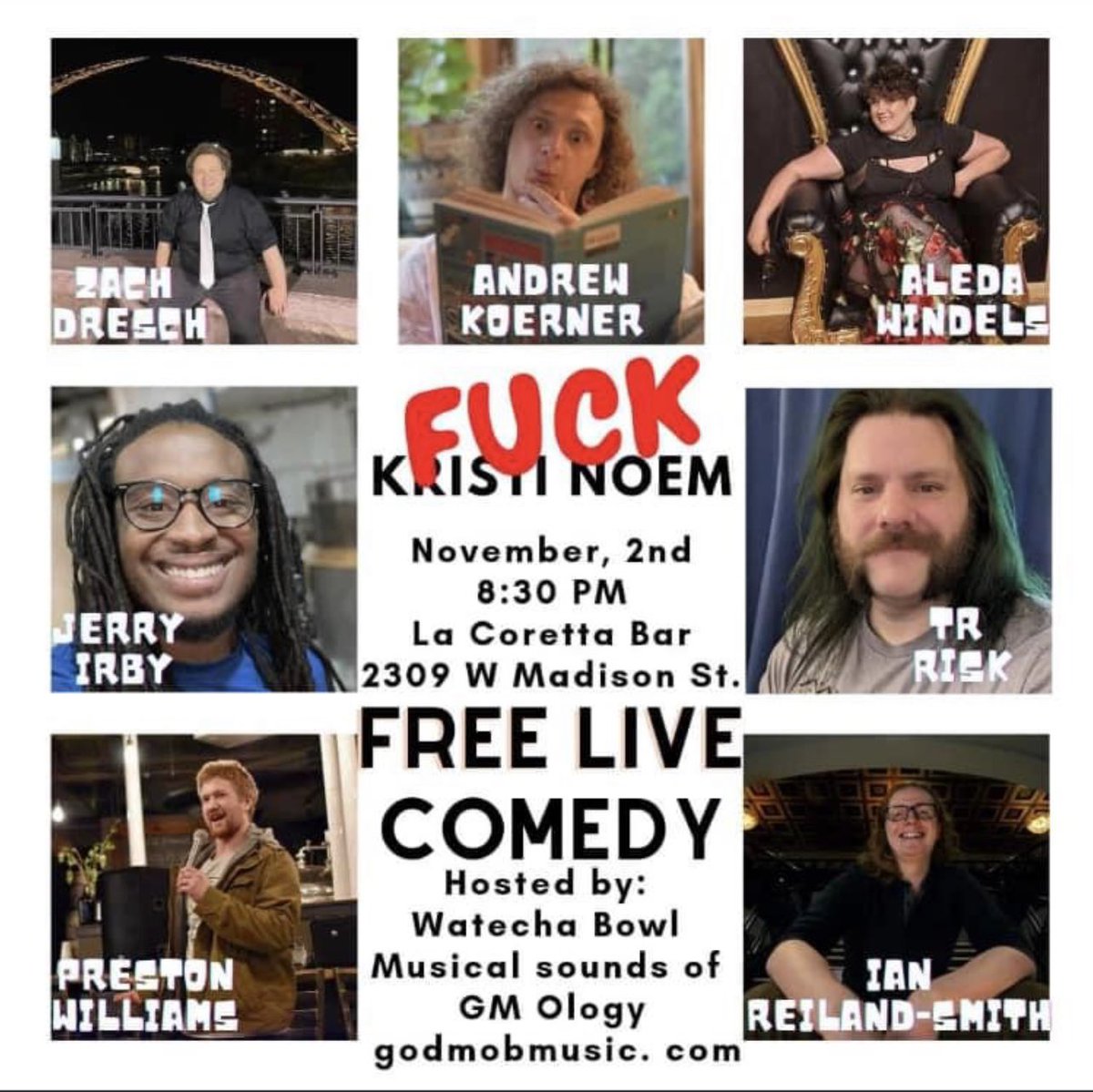 SoDakTruth's tweet photo. This sounds awesome.  I’ll plan on being there.  #kristinoem #jamiesmithforgovernor #southdakota #comedy https://t.co/1uv9GrPliI