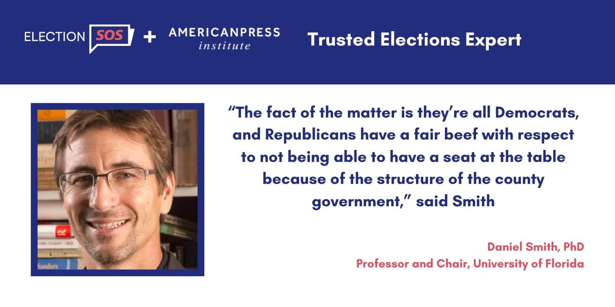 wearehearken's tweet photo. Meet Daniel Smith @electionsmith, Professor, and Chair, University of Florida. He can help with Election Results, In-person Voting, Mail-in Voting, Vote Curing, Voter Suppression, and more. Contact him here https://t.co/A19fY951By #electionsos #Midterms2022 https://t.co/8ysI4MzIPO