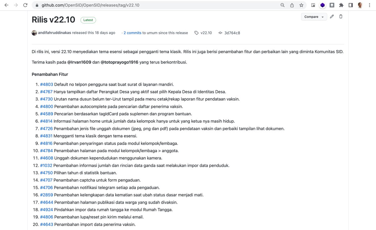 OpenSID satu2nya #sisteminformasidesa dgn rilis baru setiap bulan pada tgl 1, sejak thn 2016. Karena desa meminta. Gratis, lagi. 

github.com/OpenSID/OpenSID

#desadigital #desacerdas <a href="/desamembangun/">Desa Membangun</a> <a href="/inovasidesaID/">Inovasinomic</a> <a href="/gedhenusantara/">Gedhe Nusantara</a>