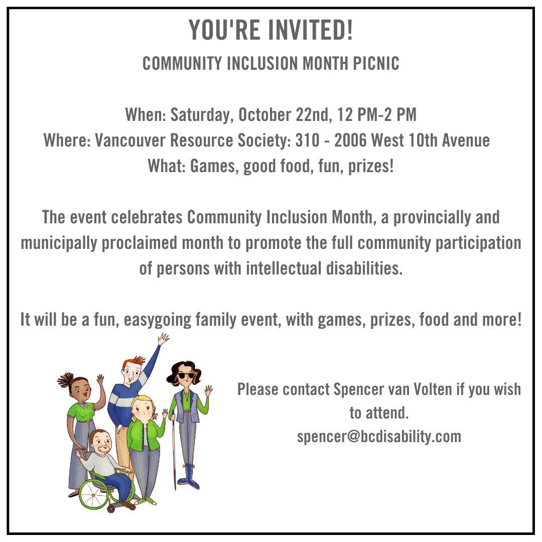 SpencerVanCity's tweet image. Happy that Vancouver City Councillor @rebeccaleebligh will be attending the Vancouver Community Inclusion Month gathering! 

Glad to see a city leader support the full community participation of people with intellectual disabilities #vanpoli #bcpoli #communityinclusionmonth