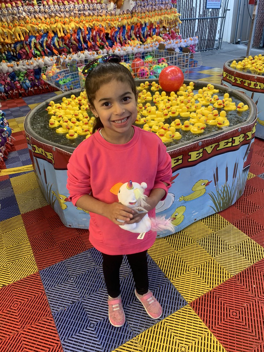 LDZPrincipal's tweet photo. Trying all the fried foods with the family. I think I screamed more than Gracie on the mini rollercoaster. I don’t think it was meant for adult weight 😂 #TXStateFair https://t.co/0gWVjPZUVk