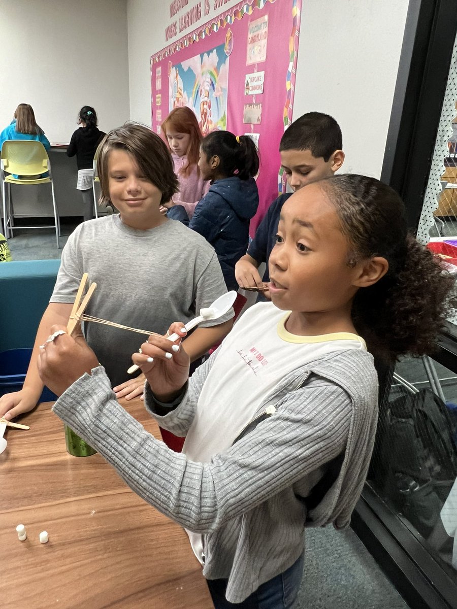 CarrieBoyleCISD's tweet photo. 5A’s turn to apply their learning and knowledge of mechanical energy! Building up the potential energy to maximize the kinetic of the marshmallow! We loved building and testing our marshmallow catapults in science! @AustinElem @AustinOurStory #CISD_Science @KristanPerryman https://t.co/MzhDyFbudv