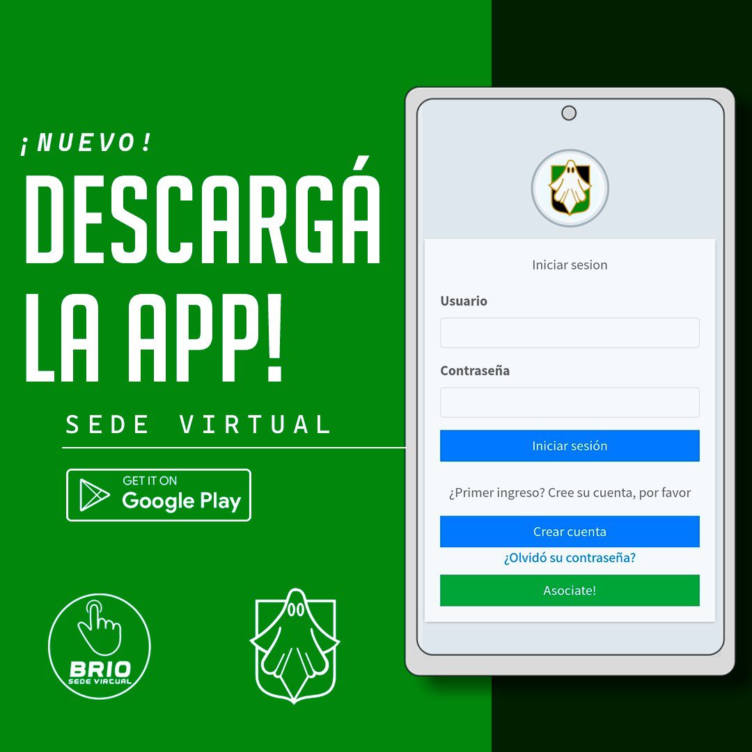 DuendesRC's tweet photo. Descarga la App y accede a la #SedeVirtual del club! 💪
•
También podes crear tu cuenta ingresando a https://t.co/UpcGH8gDi8
•
Desde la misma vas a poder acceder al club presentando tu carnet digital, pagar las cuotas y muchos otros beneficios! 
•
#SomosDuendes 💚🖤👻 https://t.co/iS7rjbmzJD