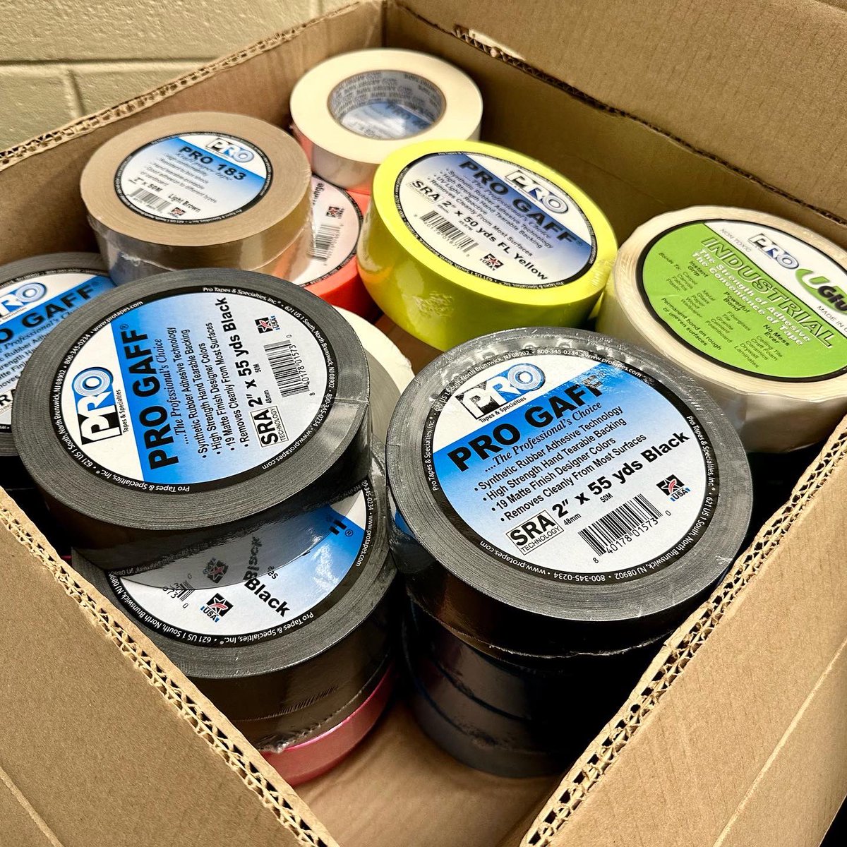 Nostalgik's tweet photo. @protapes to the rescue to support my Studio Arts students with their next creative tape projects! We 🫶 @protapes! Thank you for your generous donation! We can’t wait to show you our next tape art projects. #protapes #brentwoodstrong #studioarts #highschool #art #creative #tape https://t.co/8PiS5w7Ut5