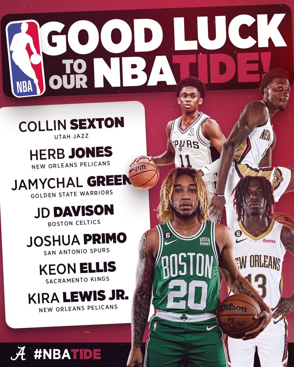 AlabamaMBB's tweet image. 𝘼𝙡𝙖𝙗𝙖𝙢𝙖 —&amp;gt; 𝙉𝘽𝘼

@NBA Season begins tonight! Good luck to our Bama Guys! #RollTide