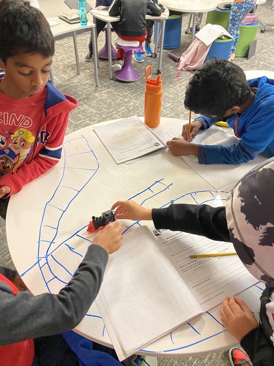 caseykelli1's tweet photo. We are learning about different forms of energy in science this week.  Today, students collaborated and discovered what happens when wind up toys move and what causes them to move. @IsbellPride #IsbellPride https://t.co/gQDiEDYJdF