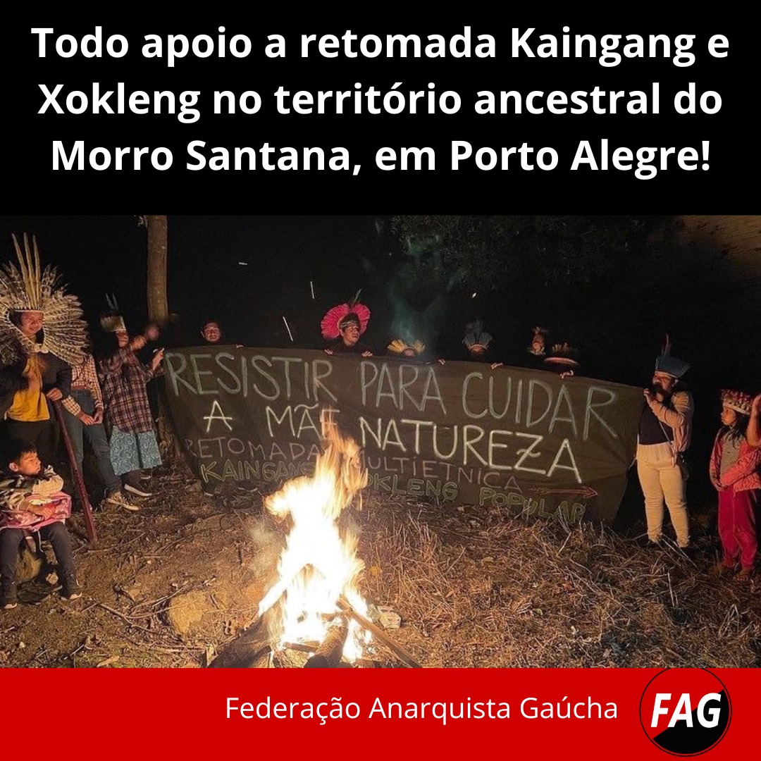fag_cab's tweet photo. Todo apoio aos povos Kaingang e Xokleng na luta contra a especulação imobiliaria no Morro Santana!

Na noite desta terça dia 18, indígenas dos povos Kaingang e Xokleng junto a apoiadores, fizeram uma retomada em área ameaçada pela especulação imobiliária na zona Leste de POA.+ https://t.co/ihLAcIairb