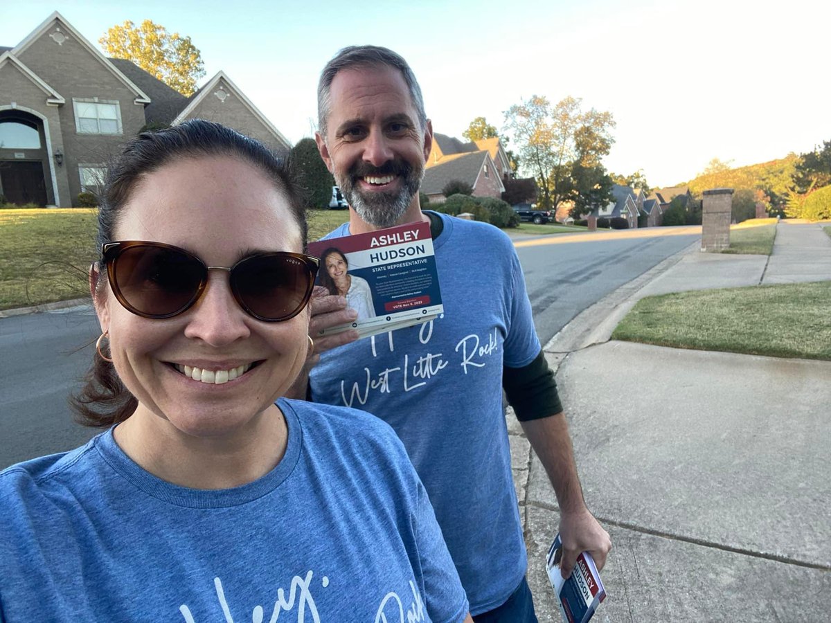 Haven’t Tweeted in a while! 

Today, Senator <a href="/GregLeding/">Greg Leding</a> and I canvassed the West Little Rock hills! You know what they say:  those who pass laws together, canvass together! 

Thank you for helping me reach the good people of District 75, Senator.

Early Voting starts 10/24 🗳