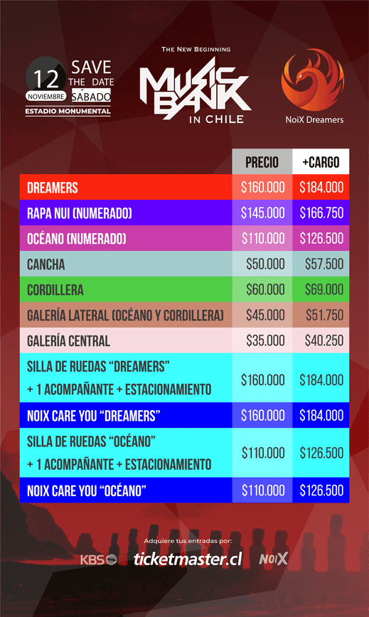 panchiska's tweet photo. @ChannieWts @gyugatitosx Son de las que valen $126.500. Las dejo en $80.000 c/u. Las renomino a tu nombre a través de Ticketmaster. https://t.co/N3ikRGVgF1