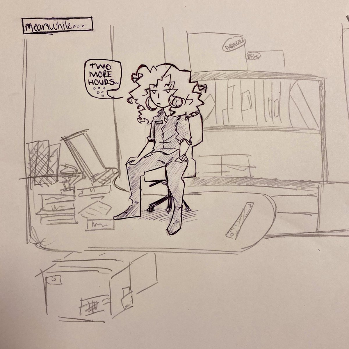 kiweewiener's tweet photo. two more hours and I get to go home! 🧎 https://t.co/X8tNqOCCU1