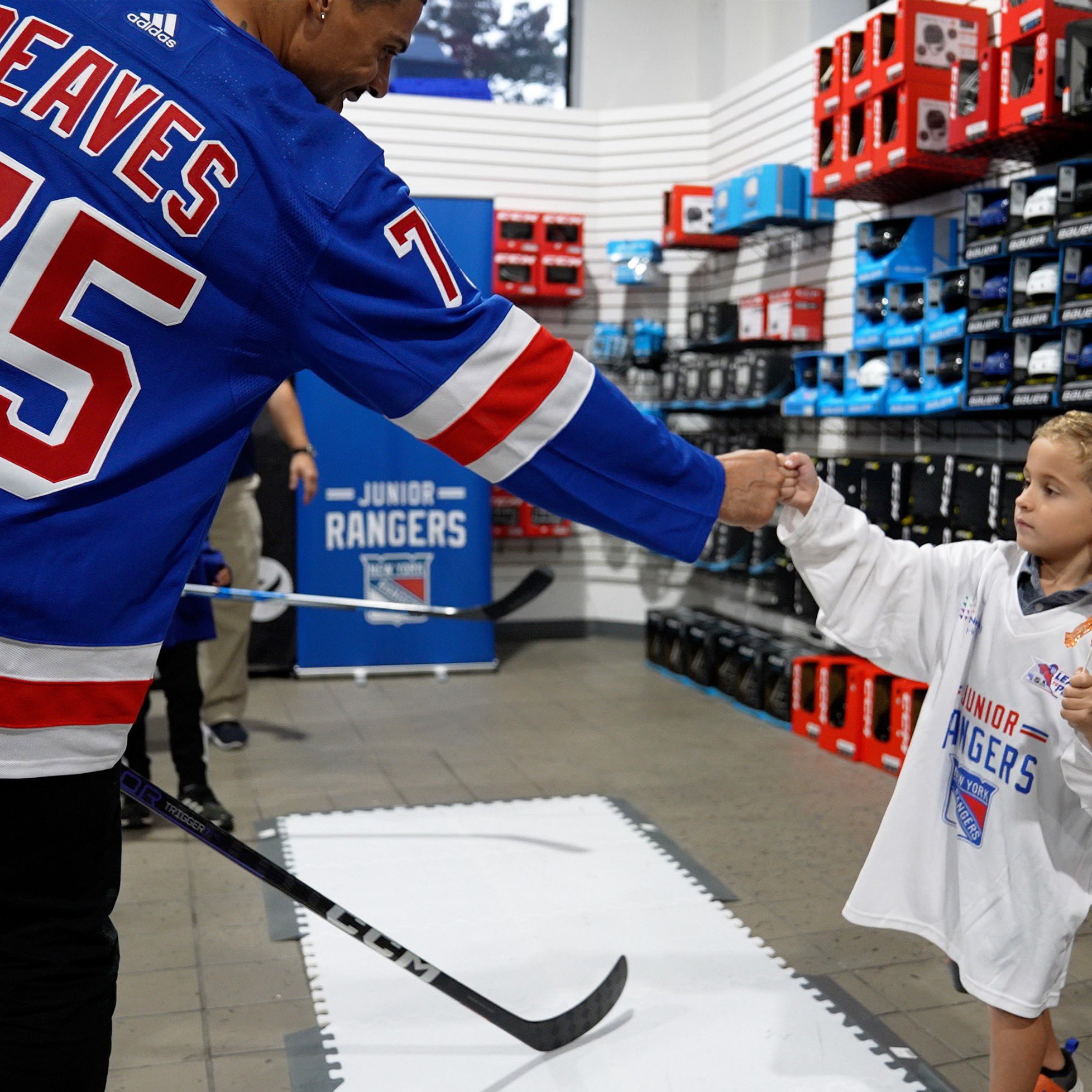 Ryan Reaves of the New York Rangers wears a special Black History