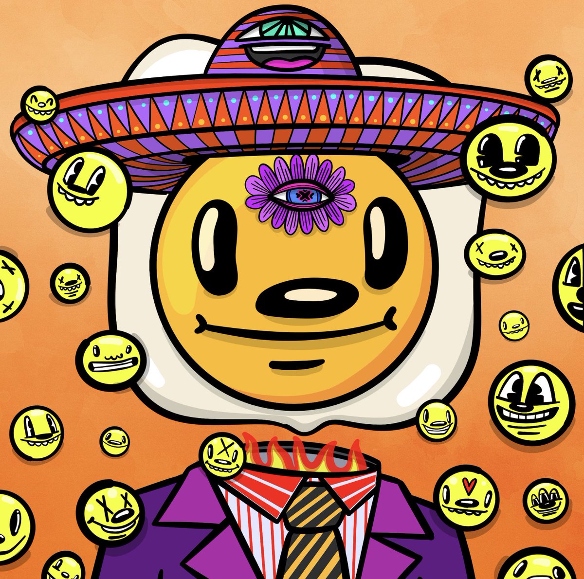 My <a href="/theEggheadJones/">Egghead Jones</a> by <a href="/loveless_city/">Loveless.City</a> revealed today and I have to say, he's got some style and spice!
🔥🍳🔥