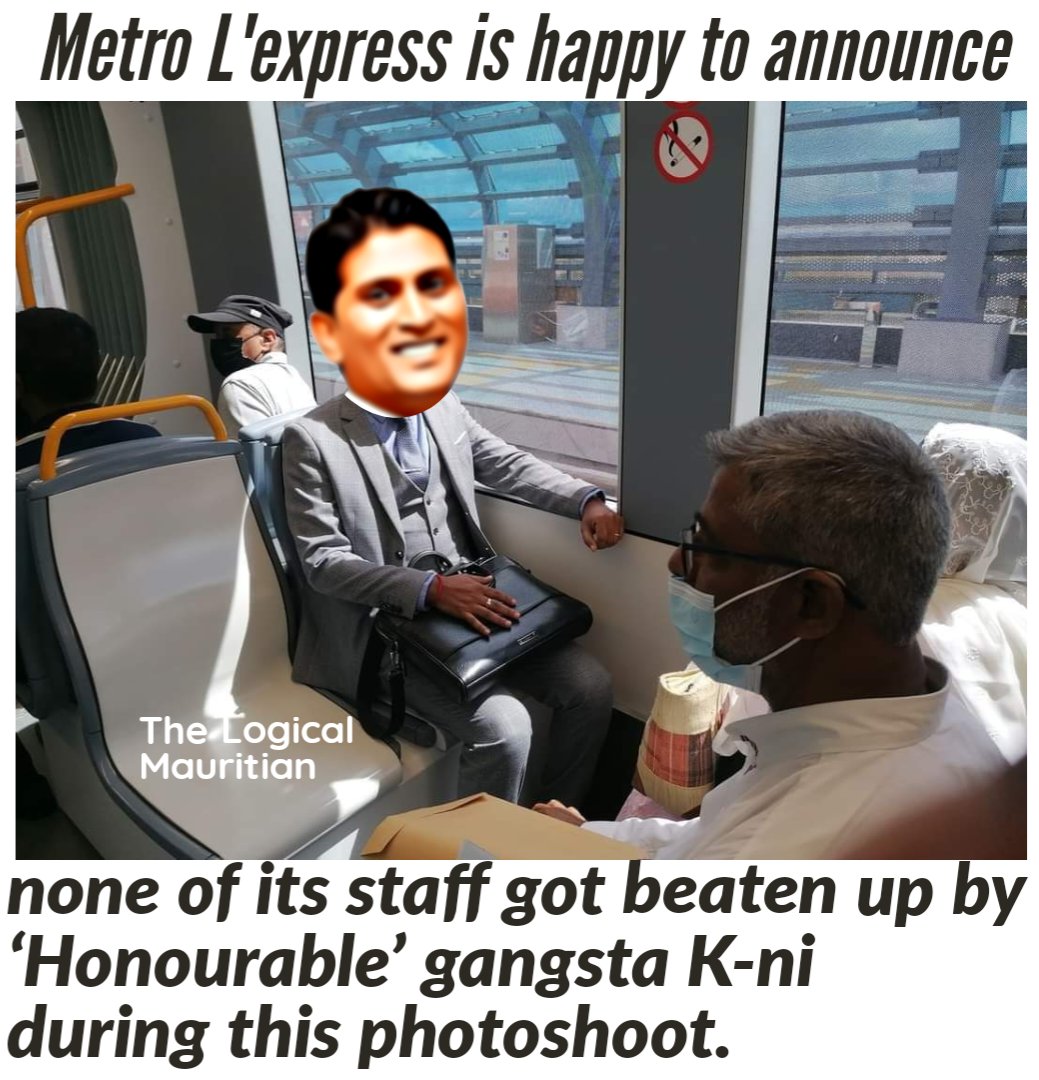Metro L'express is happy to report that none of its staff faced abuse or threat or got beaten up during this photoshoot of 'Honourable' Gangsta Chief Whip K-ni.
Kan pouvoir monte dan latet.

#Mauritius #TheLogicalMauritian #Moris #Politics #Metro #Metroexpress #StaffAbuse
