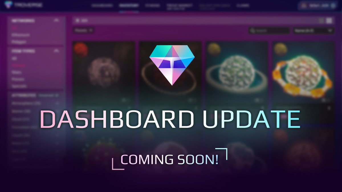 PlayTroverse's tweet image. Hey Tromies!💎💙

The next #Troverse Dashboard update is on the way next week👀🎉

Get ready for some exciting features coming your way💯

Stay tuned!