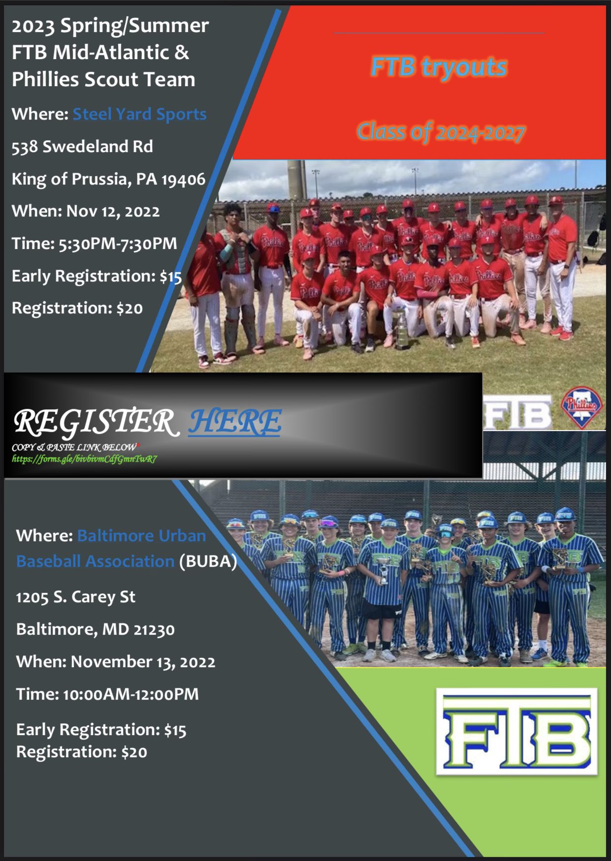 FTB Phillies Teammates  FTB Phillies 2022 Scout Team players and