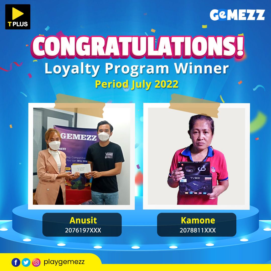 playgemezz's tweet photo. Let's meet winners from Gemezz Monthly Competition! Here is the winners period of July 2022. Let's play games on Gemezz, collect as many points as possible and become the champion! Many prizes are waiting for you, don't miss it!😉

#PlayGemezz #MobileGame #Gemezz #TPlus https://t.co/GV1Cz716tn