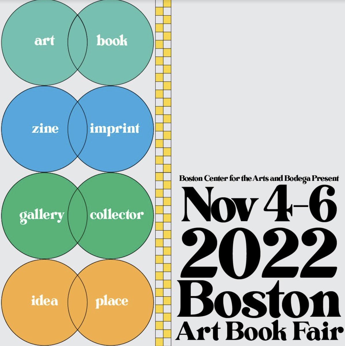 Come visit Draw Down at the Boston Art Book Fair, November 4-6 at <a href="/boscenterarts/">Boston Center for the Arts</a> (in the Cyclorama!)

The list of exhibitors is still growing and includes so artists, designers, publishers, zine-makers, student presses and galleries! Artist books + zines! bostonartbookfair.com